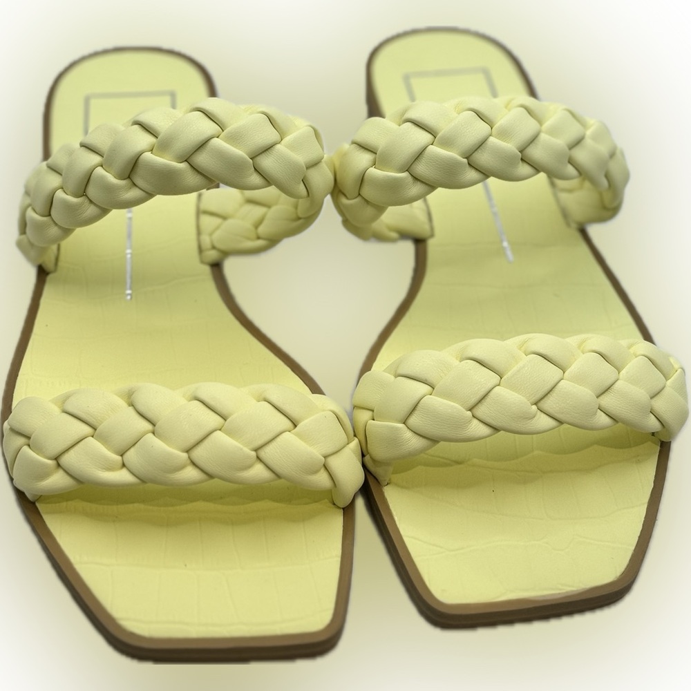 Dolce Vita Double Braided Strap Sandals - Pale Yellow